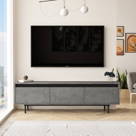 Hanah Home LV1-RL Soporte para TV con Patas de Metal Plateado y Negro